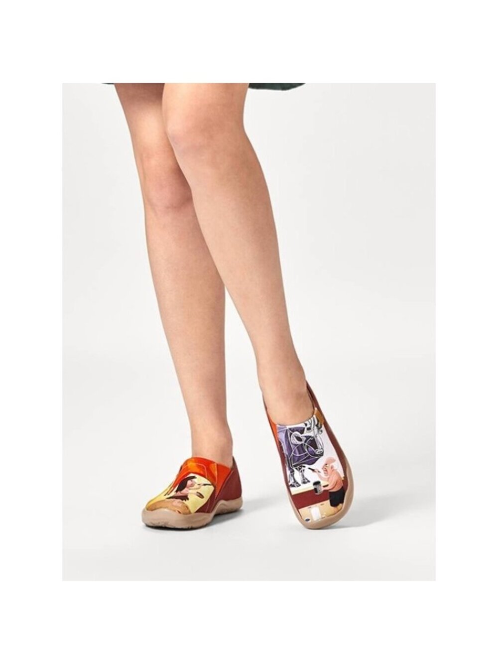 Size 6 UIN Beautybull Slip-On Shoes Women’s Art Canvas Travel Flats